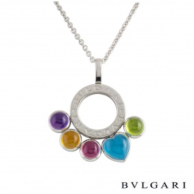Bvlgari White Gold Multi-Gemstone Allegra Pendant
